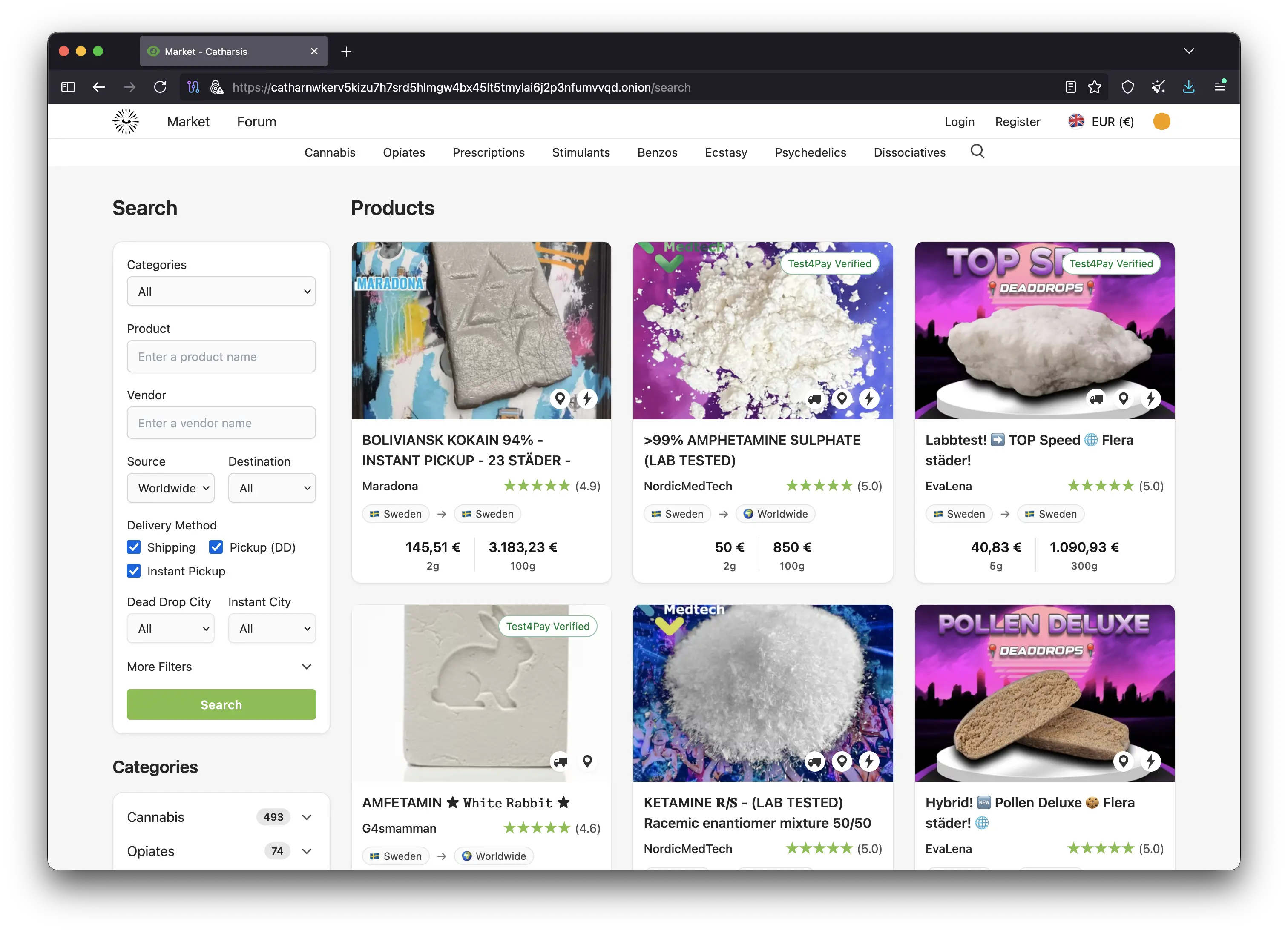 De Catharsis Market-interface